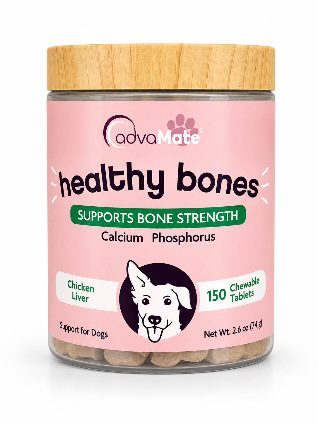 قرص کلسیم سگ AdvaMate Healthy Bones مدل Healthy Bones 150 عددی
